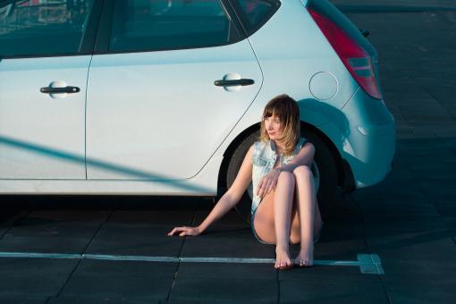 Free Stock Photo of Girl with a Car