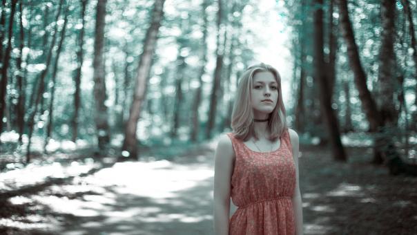 Girl in the Woods - Free Stock Photo