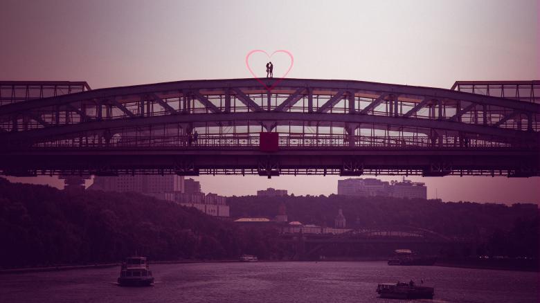 Free stock image of In Love on the Bridge created by Pixabay