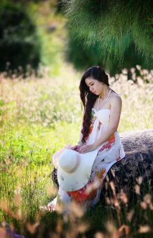 Lady in White - Free Stock Photo