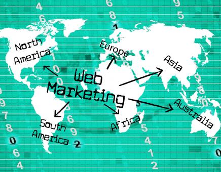 Free Stock Photo of Web Marketing Means Online Promotion And Selling