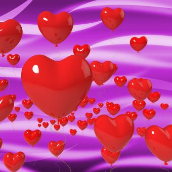 Heart Balloons On Background Means Passionate Marriage Or Beautiful We - Free Stock Photo