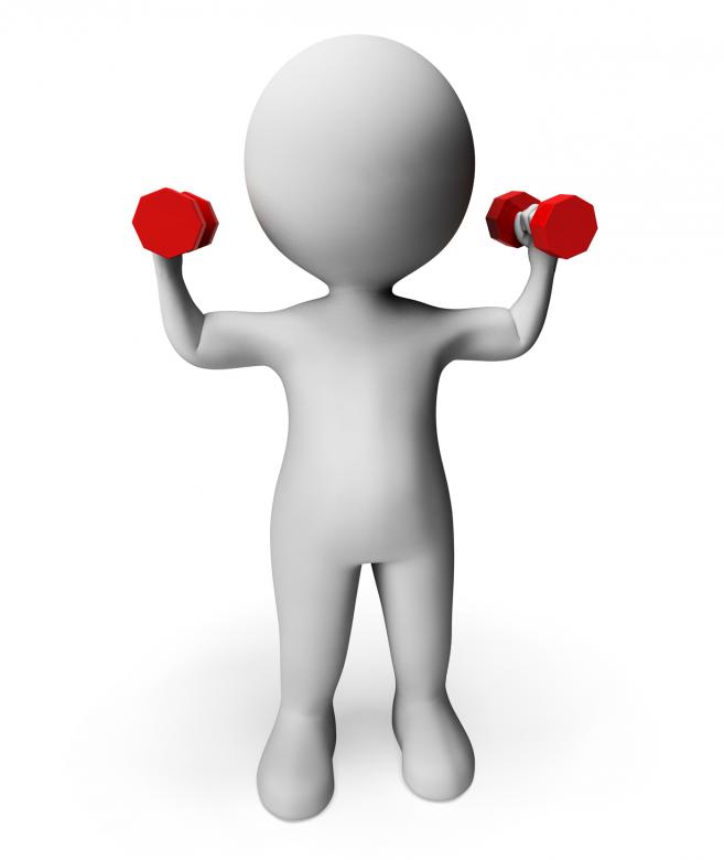 Free stock image of Dumbbells Character Means Getting Fit And Barbell 3d Rendering created by Stuart Miles