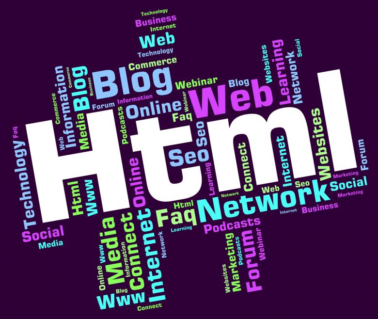 Free stock image of Html Word Indicates Hypertext Markup Language And Web created by Stuart Miles