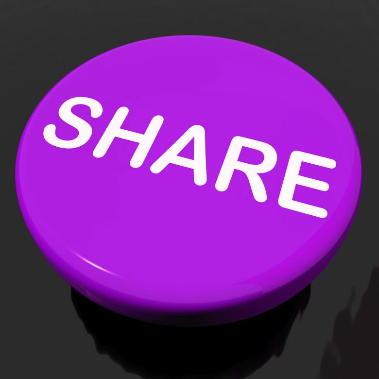 Free stock image of Share Button Shows Sharing Webpage Or Picture Online created by Stuart Miles