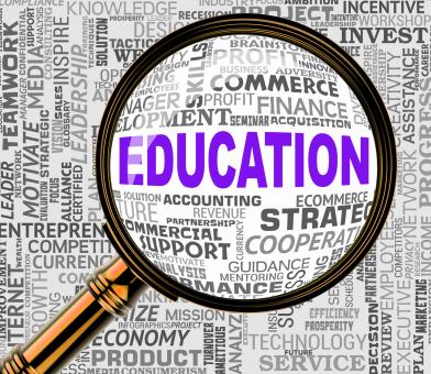 Free Stock Photo of Education Magnifier Represents Training Schooling 3d Rendering