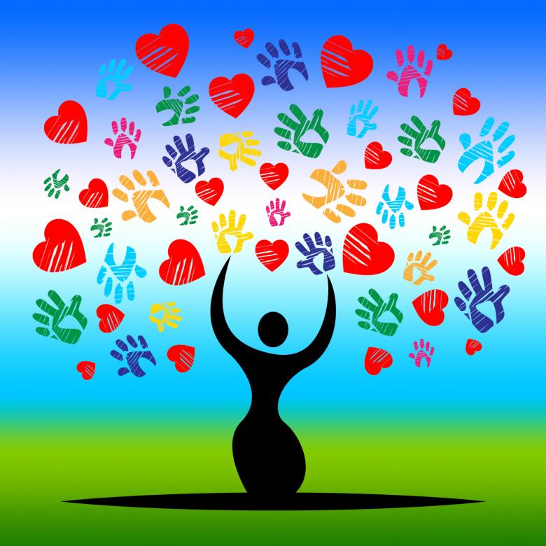Free stock image of Handprints Tree Represents Valentines Day And Artwork created by Stuart Miles