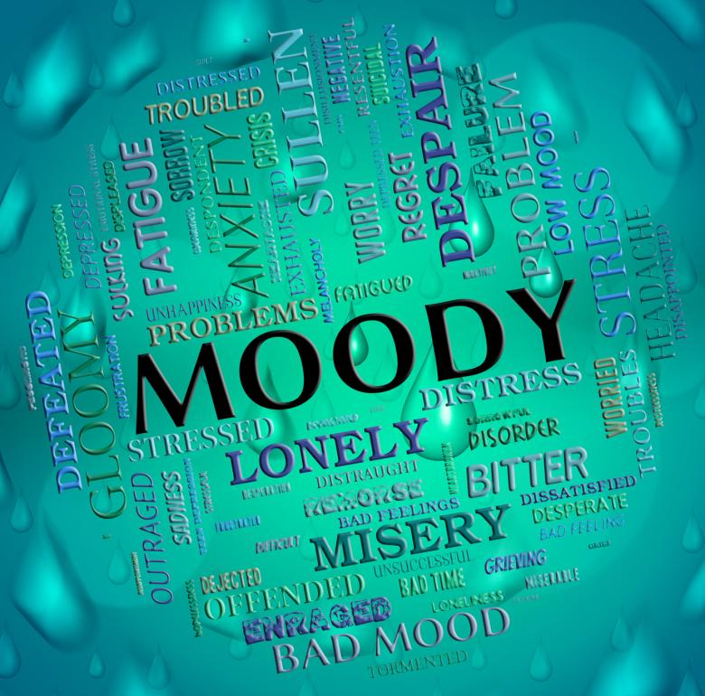 Free stock image of Moody Word Means Wordcloud Moping And Flighty created by Stuart Miles