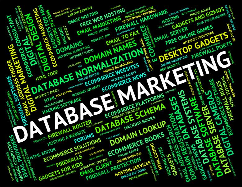 Free stock image of Database Marketing Indicates Databases Text And Promotion created by Stuart Miles
