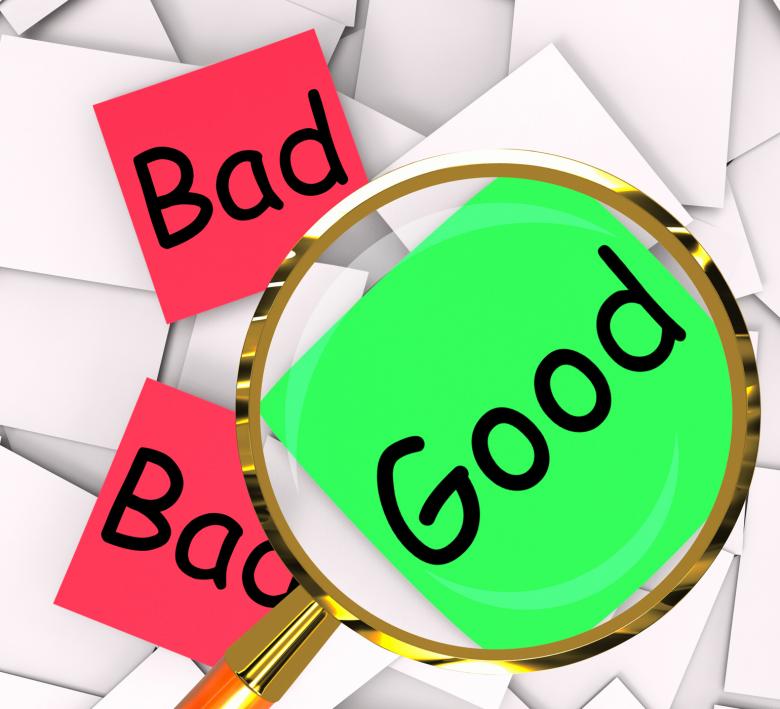 Free stock image of Good Bad Post-It Papers Show Satisfying Or Awful created by Stuart Miles