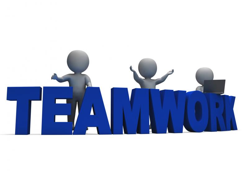 Free stock image of Teamwork Showing 3d Characters Working Together created by Stuart Miles