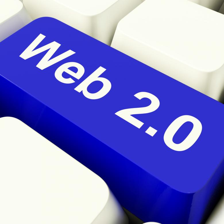 Free stock image of Web2 Computer Key In Blue Showing Social Media created by Stuart Miles