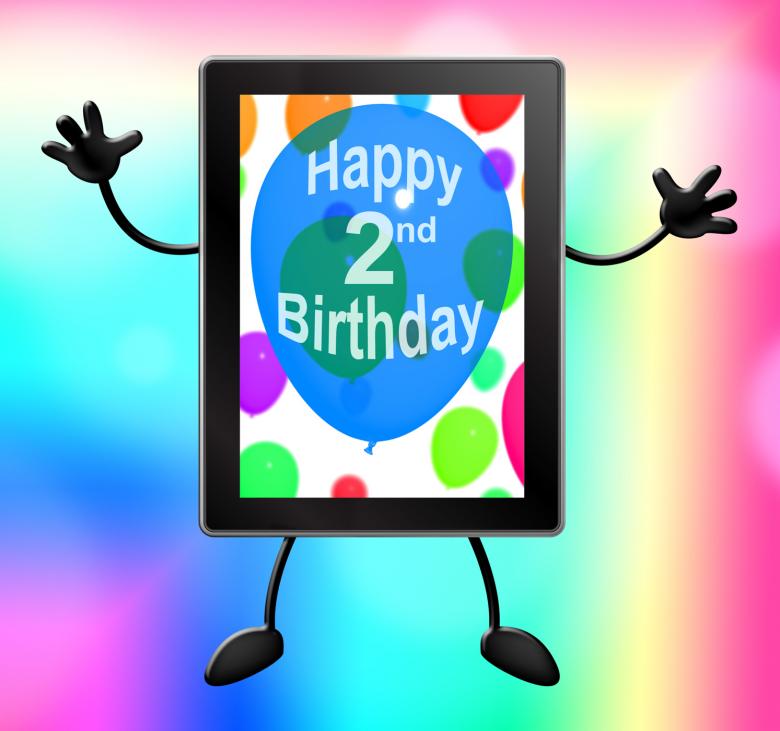 Free stock image of Multicolored Balloons For Celebrating A 2nd or Second Birthday Tablet created by Stuart Miles