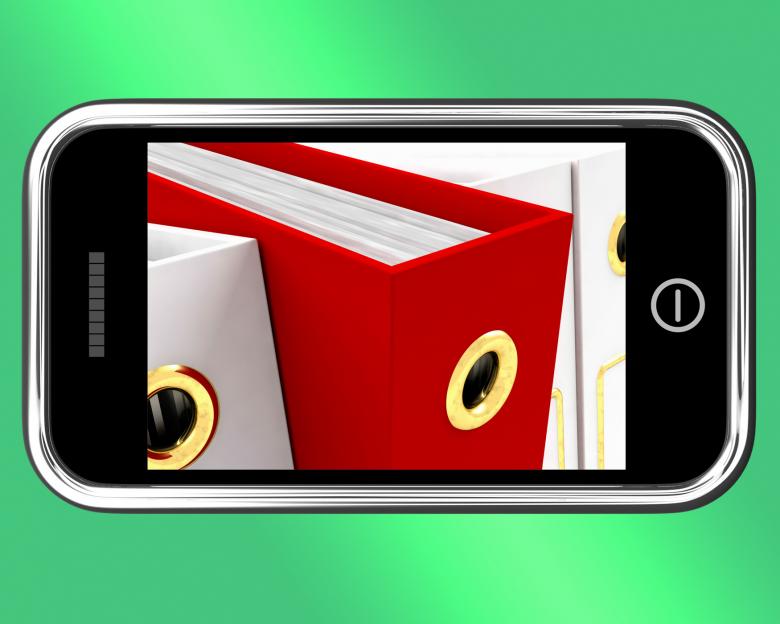 Free stock image of Smartphone With Red File To Show Organizing Data created by Stuart Miles