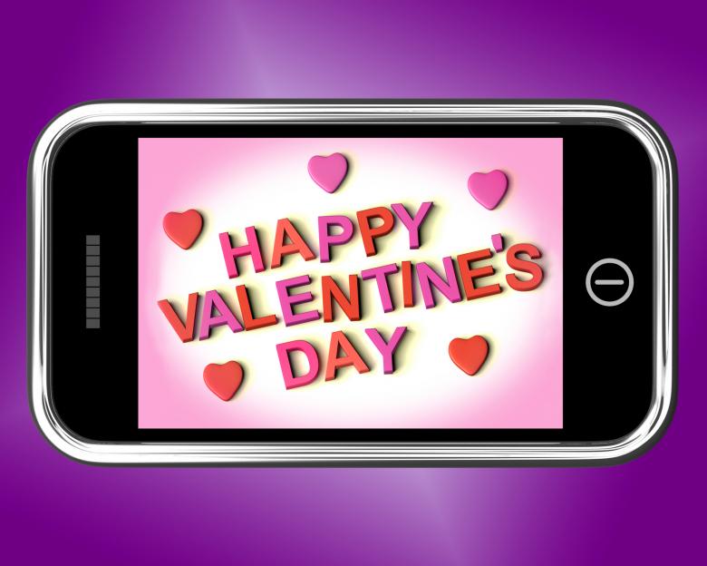 Free stock image of Happy Valentines Day Message On Mobile Shows Love created by Stuart Miles