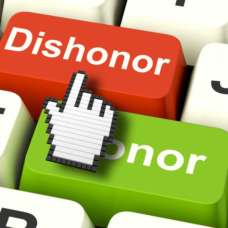 Free stock image of Dishonor Honor Computer Shows Integrity And Morals created by Stuart Miles