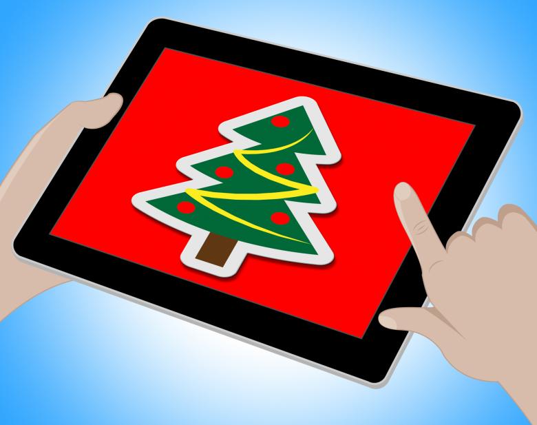 Free stock image of Christmas Tree Online Indicates Xmas Greeting And Computing created by Stuart Miles