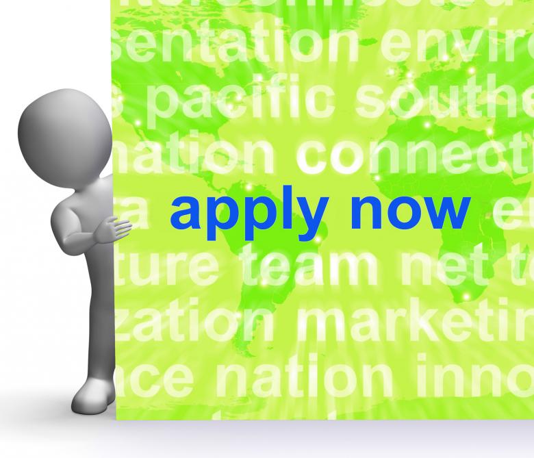 Free stock image of Apply Now Word Cloud Sign Shows Work Job Applications created by Stuart Miles