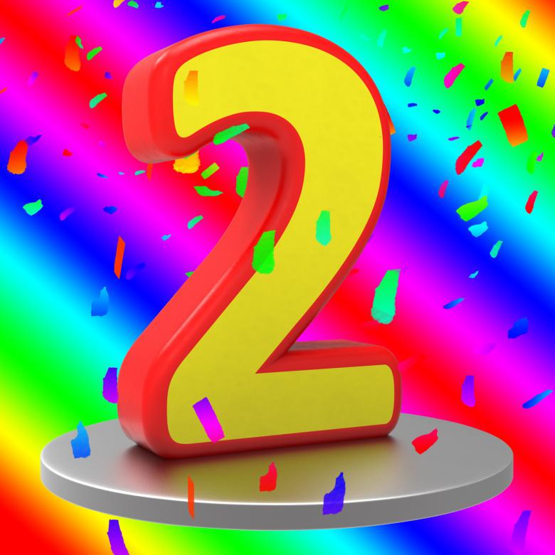 Free stock image of Second Birthday Means Happy Anniversary And 2 created by Stuart Miles