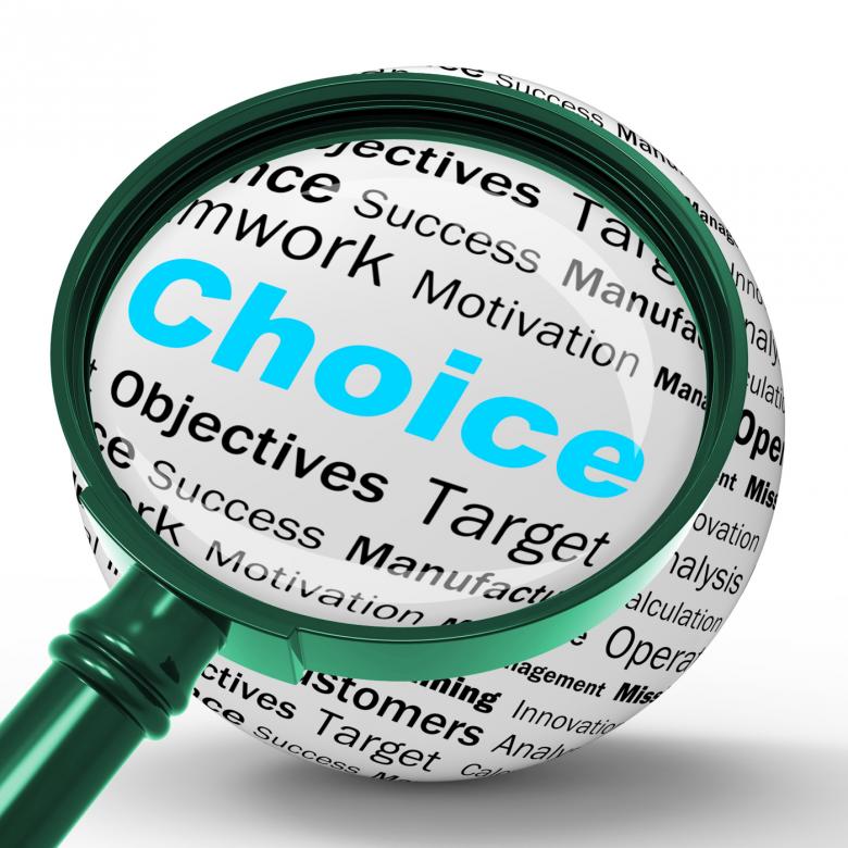 Free stock image of Choice Magnifier Definition Shows Confusion Or Dilemma created by Stuart Miles