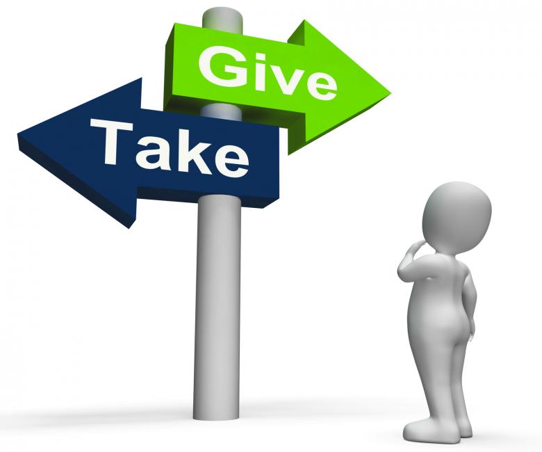 Free stock image of Give Take Signpost Shows Giving and Taking created by Stuart Miles