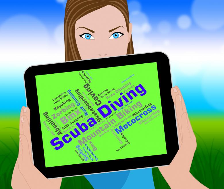 Free stock image of Scuba Diving Shows Divers Word And Underwater created by Stuart Miles