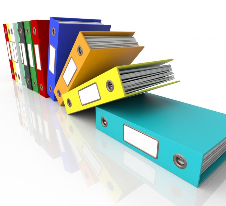 Free stock image of Row Of Falling Files For Getting Organized created by Stuart Miles