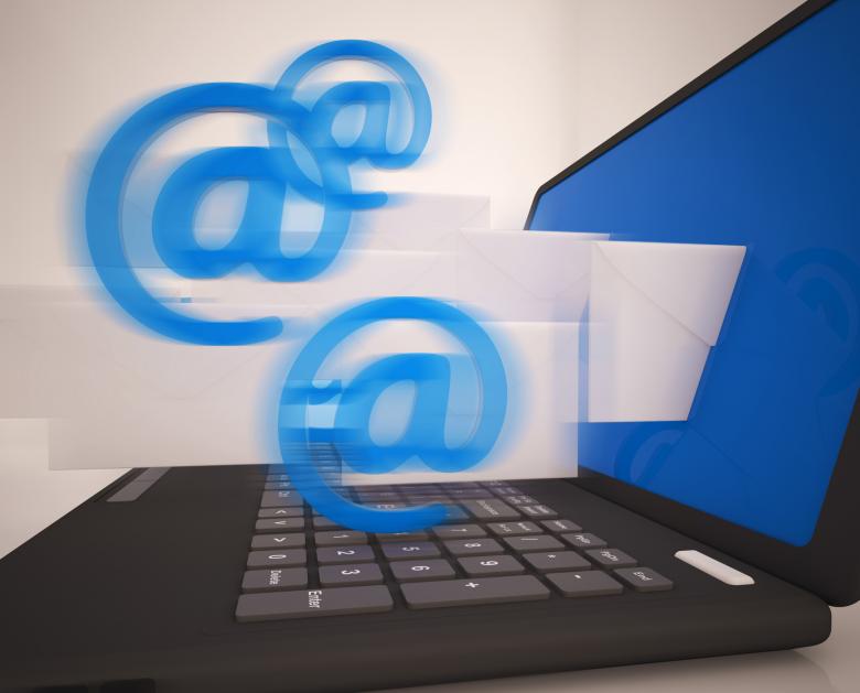 Free stock image of Mail Signs Leaving Laptop Shows Electronic Mails created by Stuart Miles
