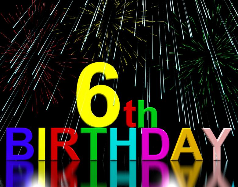 Free stock image of Sixth Or 6th Birthday Celebrated With Fireworks created by Stuart Miles