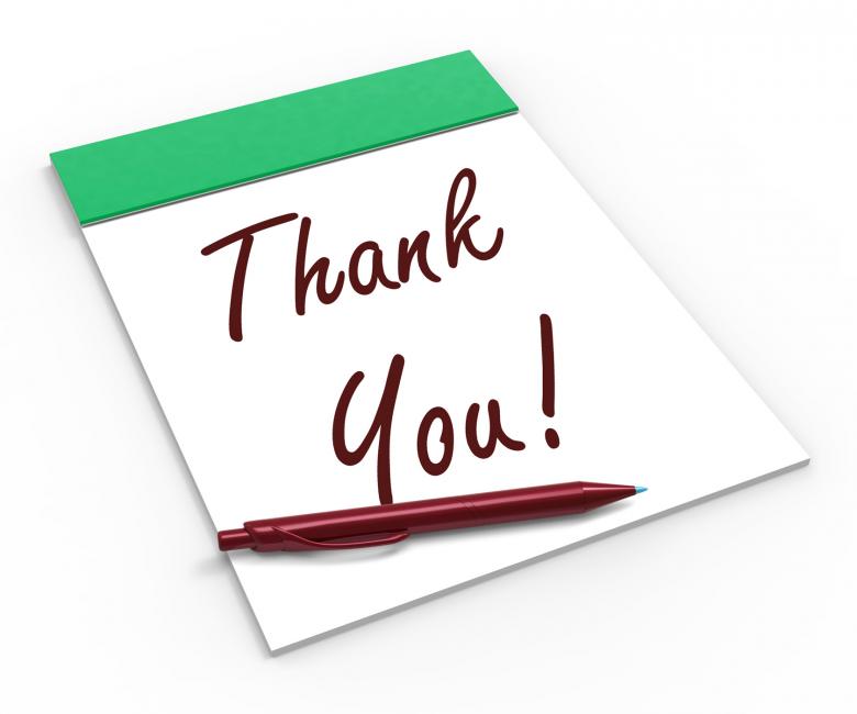Free stock image of Thank You! Notebook Means Acknowledgment Or Gratefulness created by Stuart Miles