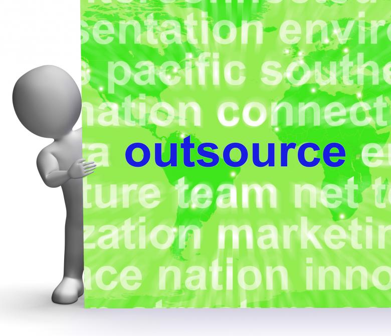 Free stock image of Outsource Word Cloud Sign Shows Subcontract And Freelance created by Stuart Miles