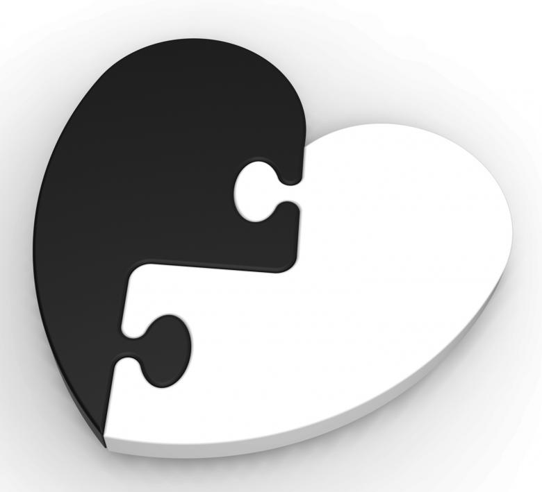 Free stock image of Two-Colored Heart Puzzle Showing Previous Engagement created by Stuart Miles