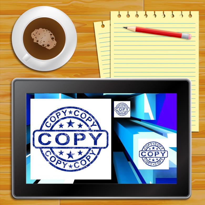 Free stock image of Copy On Cubes Shows Duplicates Tablet Print created by Stuart Miles