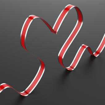 Ribbon Heart Means Lovely Celebration Or Couple Anniversary - Free Stock Photo