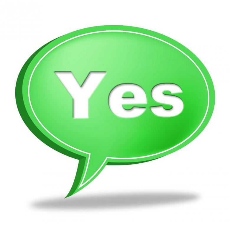 Free stock image of Yes Message Represents All Right And OK created by Stuart Miles