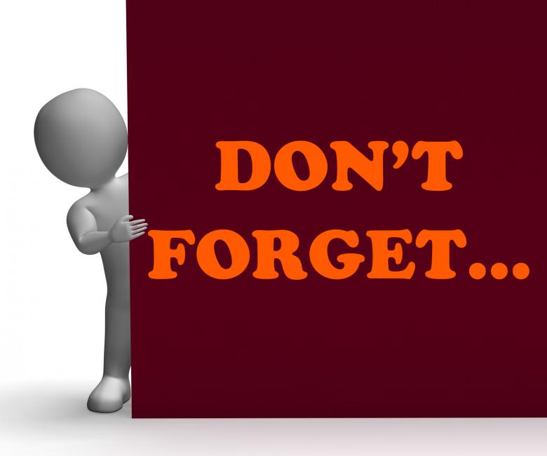 Free stock image of Dont Forget Sign Means Reminder And Memories created by Stuart Miles