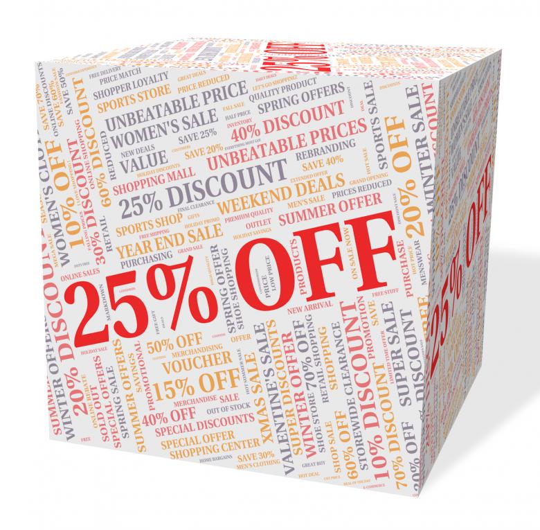 Free stock image of Twenty Five Percent Indicates Bargain Save And Word created by Stuart Miles