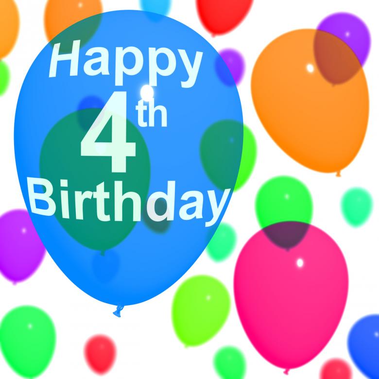 Free stock image of Multicolored Balloons For Celebrating A 4th or Fourth Birthday created by Stuart Miles