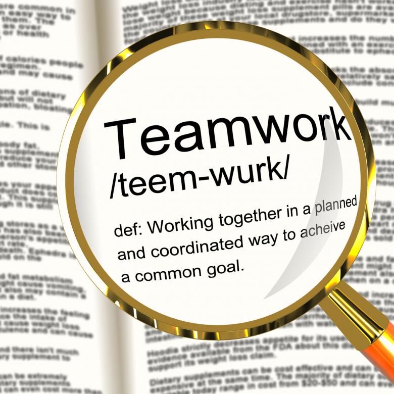 Free stock image of Teamwork Definition Magnifier Showing Combined Effort And Cooperation created by Stuart Miles