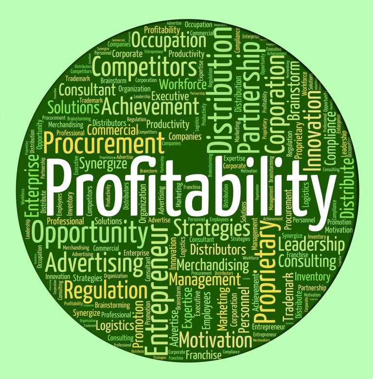 Free stock image of Profitability Word Indicates Bottom Line And Payback created by Stuart Miles