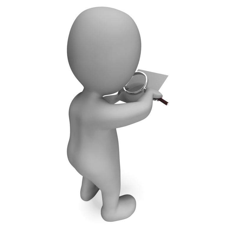 Free stock image of Looking Magnifier Document Character Shows Investigation Scrutinize An created by Stuart Miles