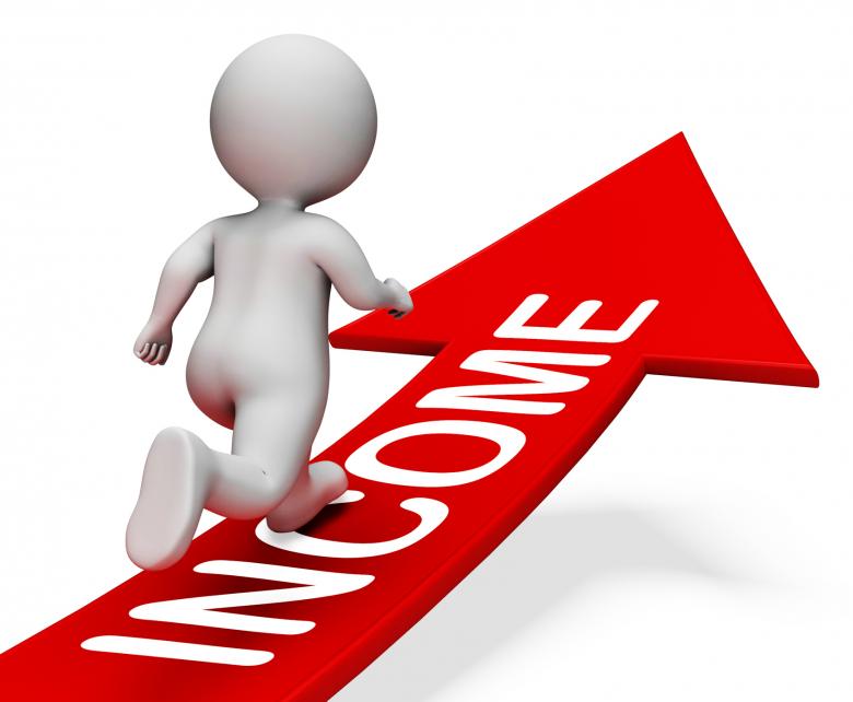 Free stock image of Income Arrow Indicates Earnings Revenue 3d Rendering created by Stuart Miles