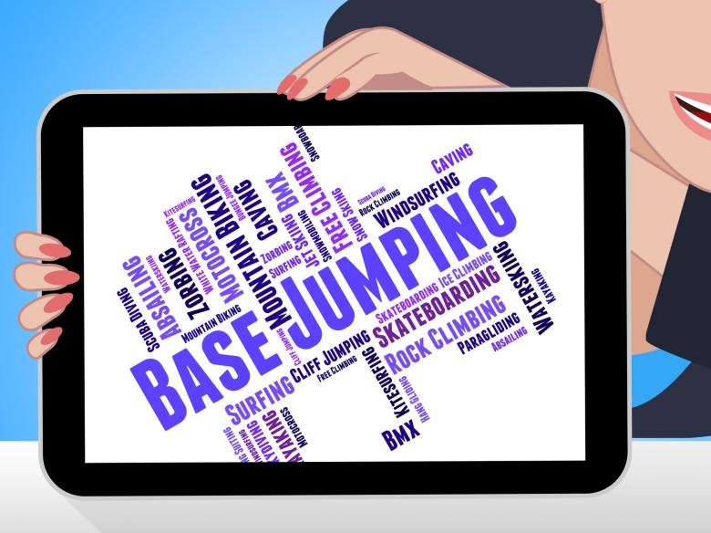 Free stock image of Base Jumping Shows Word Wordcloud And Cliff created by Stuart Miles