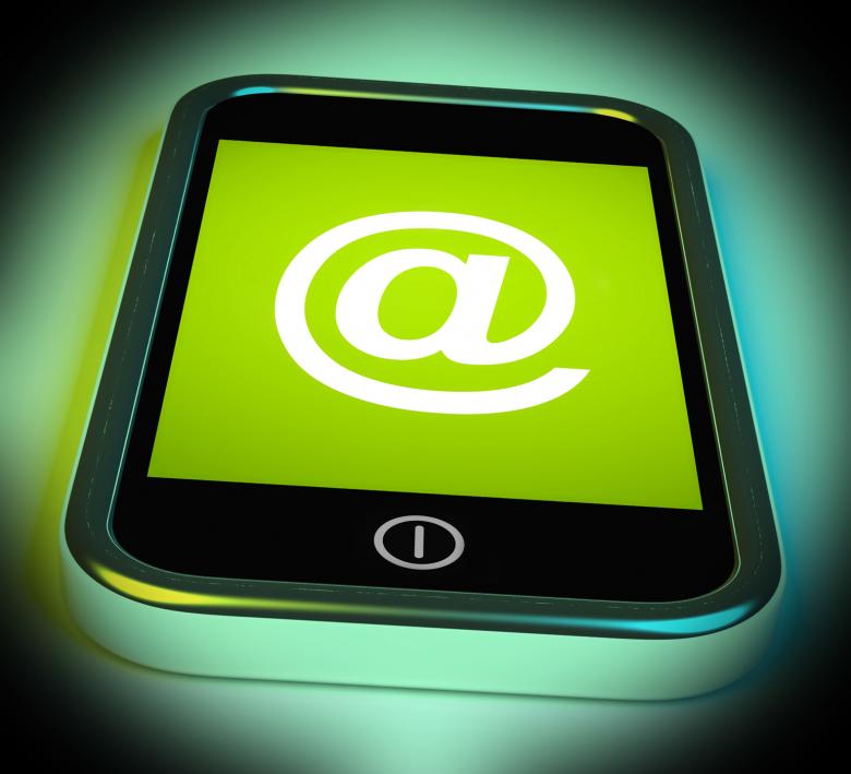 Free stock image of At Symbol On Mobile Shows  At-Sign Email created by Stuart Miles