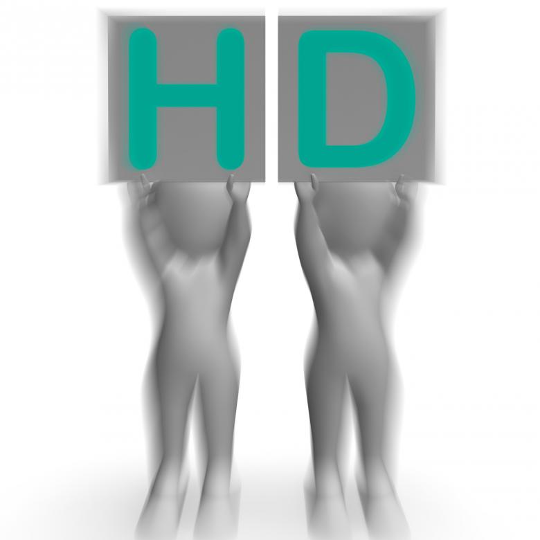 Free stock image of HD Placards Mean High Definition Television Or High Resolution created by Stuart Miles