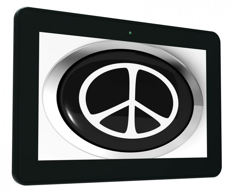 Free stock image of Peace Sign Tablet Shows Love Not War created by Stuart Miles