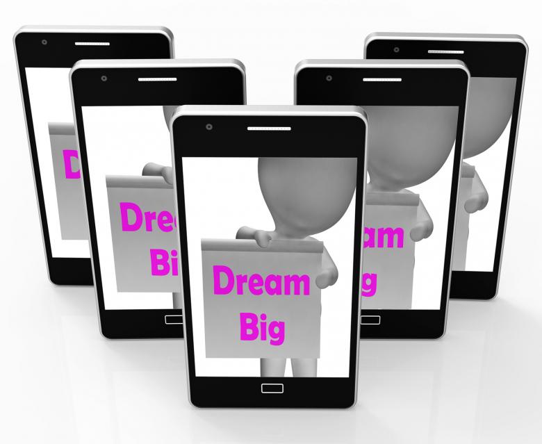 Free stock image of Dream Big Sign Shows Aiming High And Ambitious created by Stuart Miles