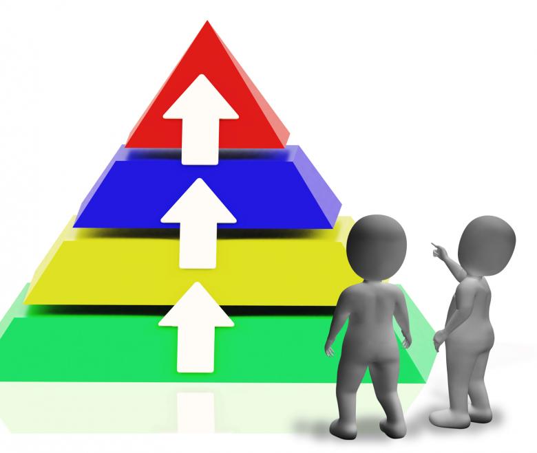 Free stock image of Pyramid With Up Arrows And Copyspace Showing Growth Or Progress created by Stuart Miles