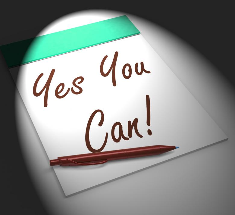 Free stock image of Yes You Can! Notebook Displays Positive Incentive And Persistence created by Stuart Miles
