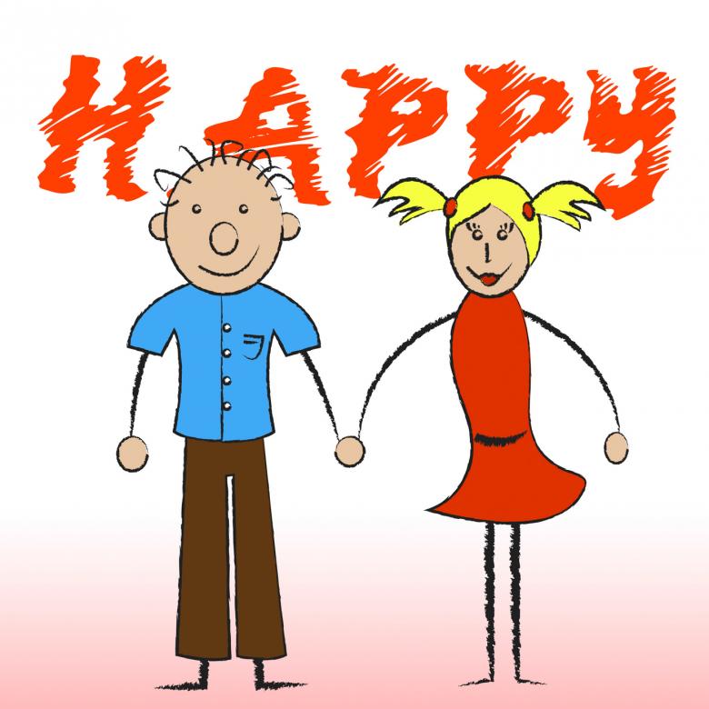 Free stock image of Happy Couple Shows Joy Romantic And Smiling created by Stuart Miles